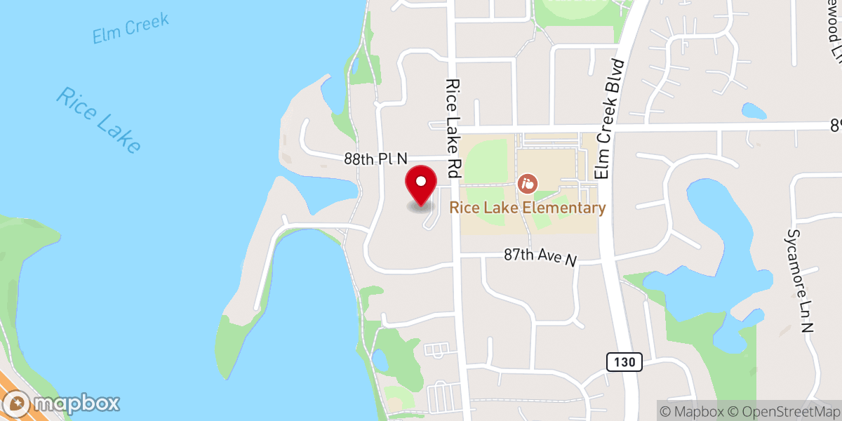 Map showing location of Rice Lake Bible Chapel