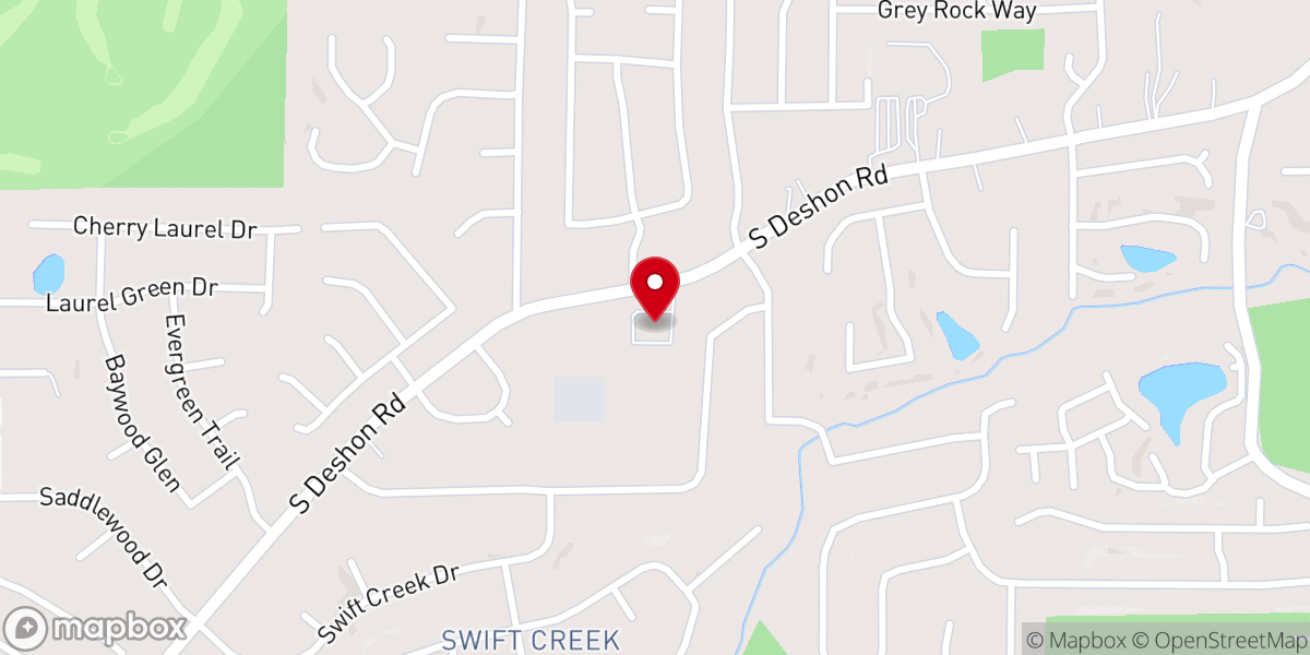 Map showing location of The Harvest Tabernacle Church