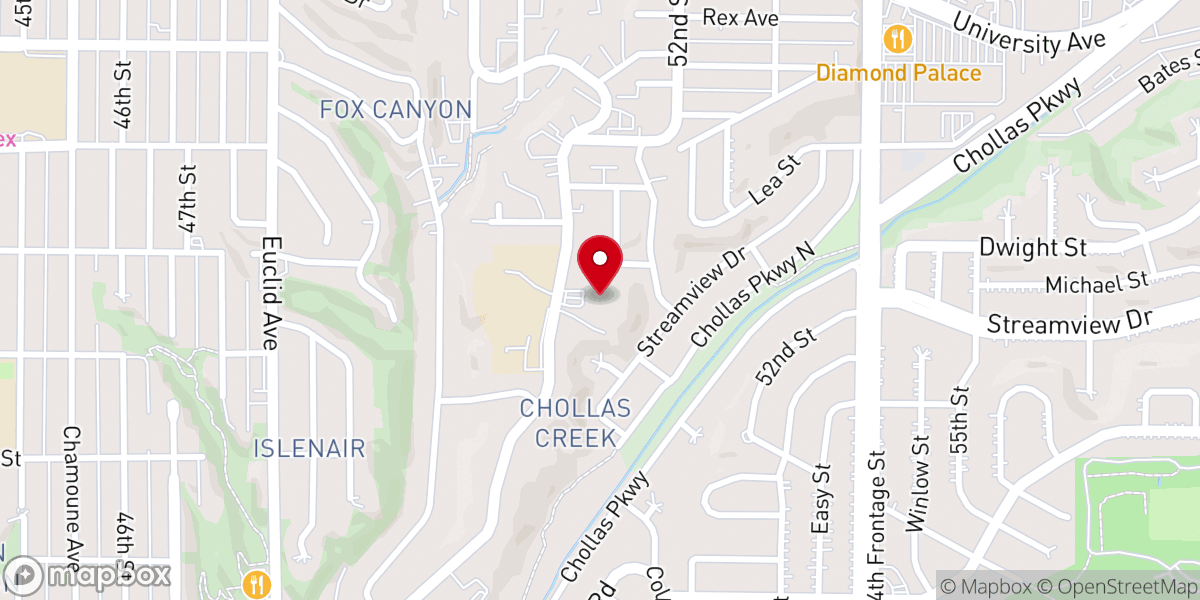 Map showing location of Unity Daily Word Church