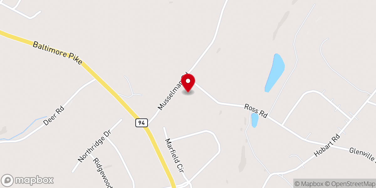 Map showing location of St. David's Lutheran Church