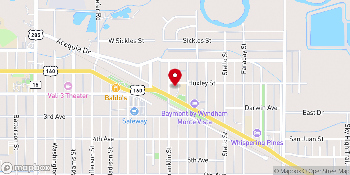 Map showing location of Church of Christ