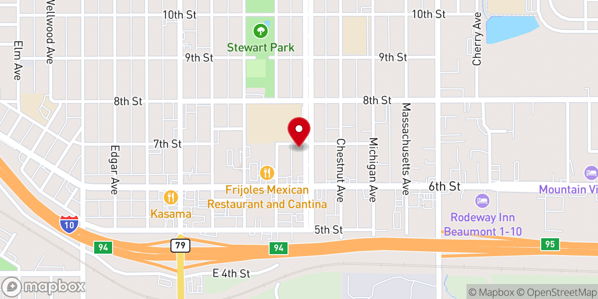 Map showing location of Iglesia de Jesucristo Palabra Miel Beaumont
