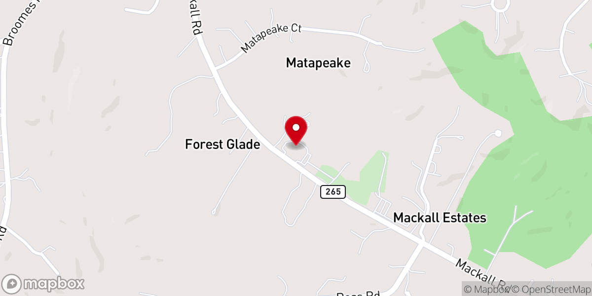 Map showing location of Waters Memorial United Methodist