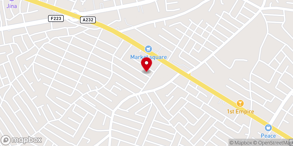 Map showing location of Anglican Church of the Resurrection Asaba