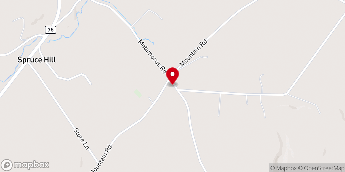 Map showing location of Matamoras United Methodist Church