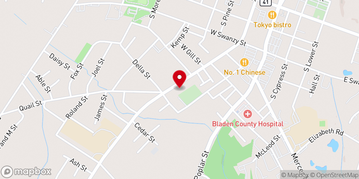 Map showing location of Mount Zion African Methodist Episcopal Zion Church