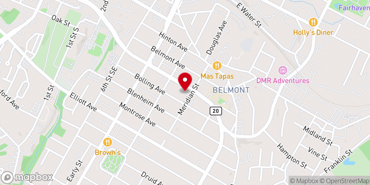 Map showing location of All Souls Charlottesville