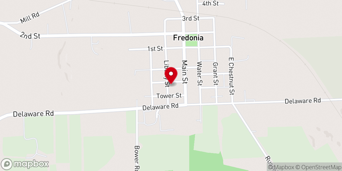 Map showing location of Fredonia United Methodist Church