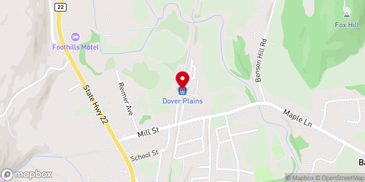 Map showing location of Dover Plains