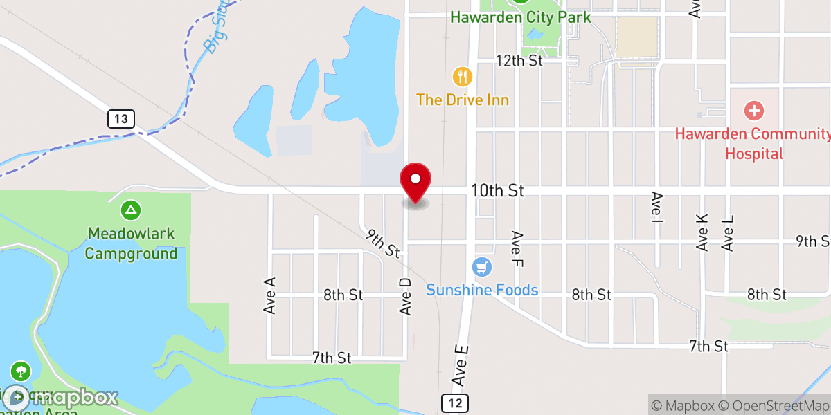 Map showing location of Centerpoint Church