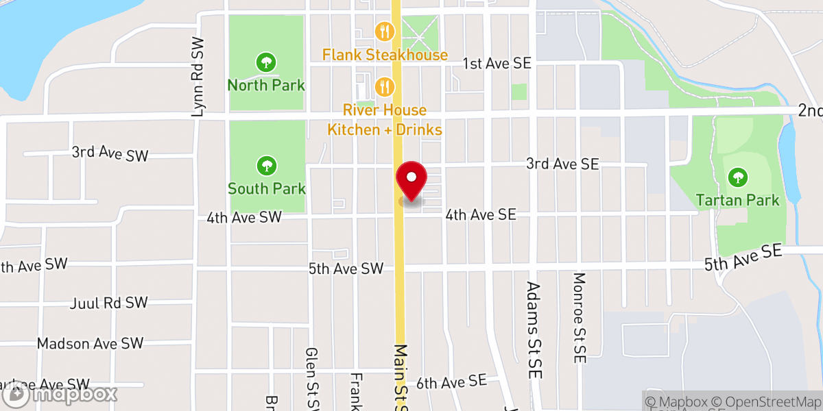 Map showing location of Faith Lutheran Church