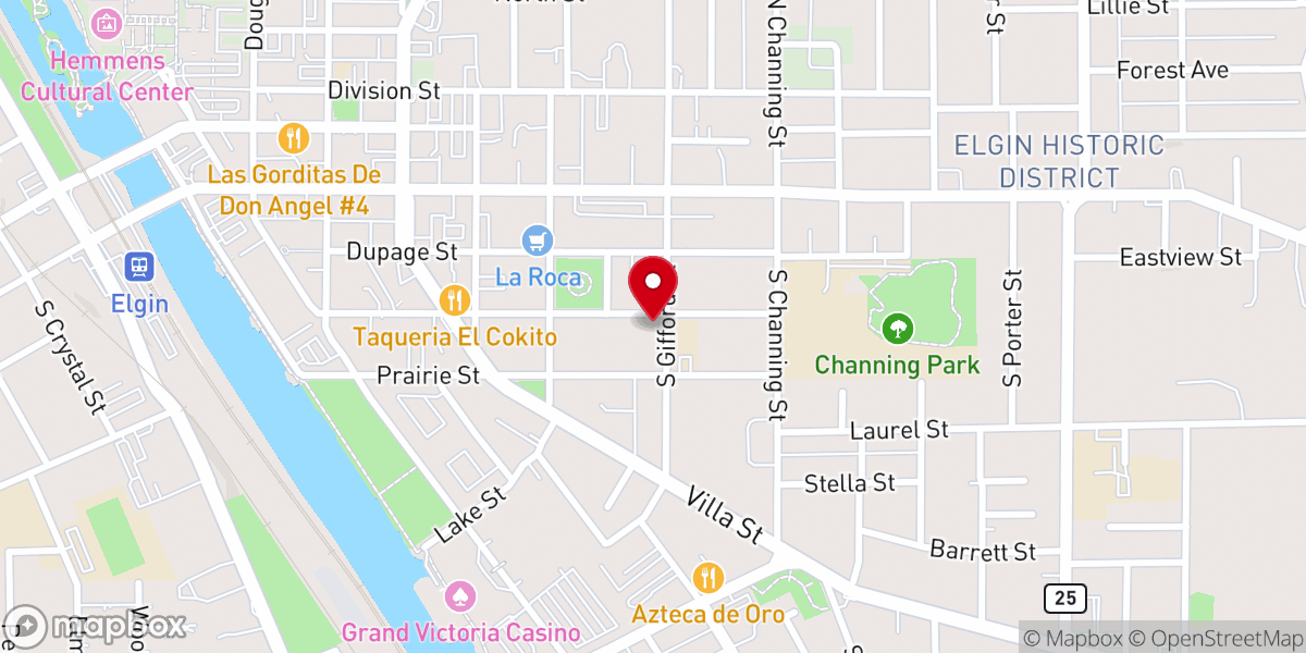 Map showing location of St. Mary's Catholic Church