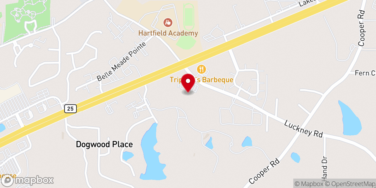 Map showing location of Liberty Baptist Church-Flowood