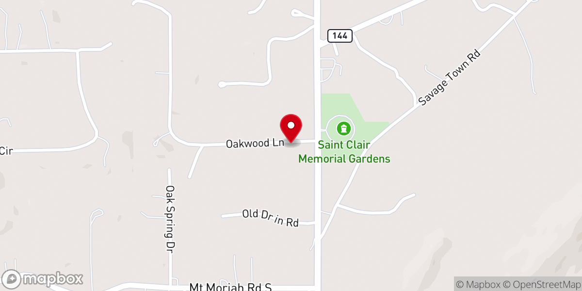 Map showing location of Liberty Baptist Church