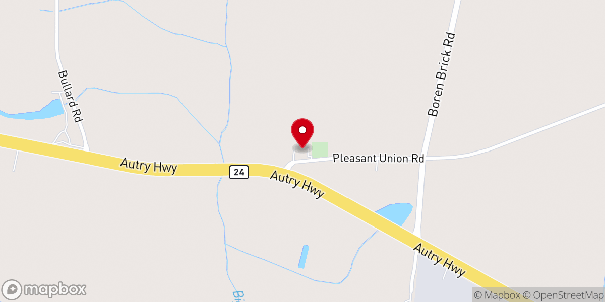 Map showing location of Pleasant Union Baptist Church