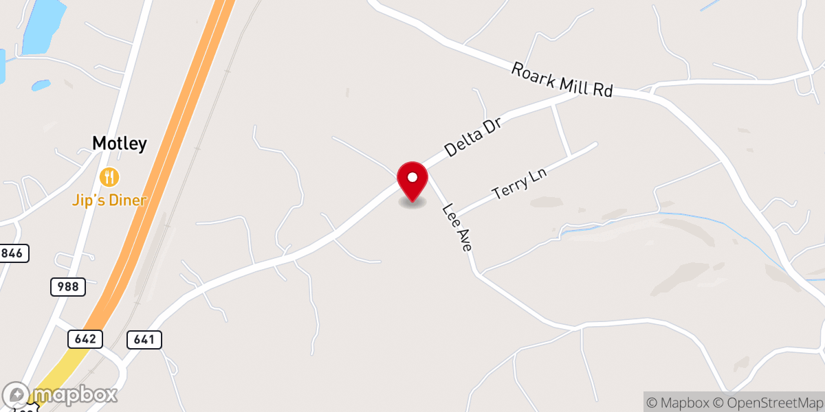 Map showing location of Mt Moriah Baptist Church