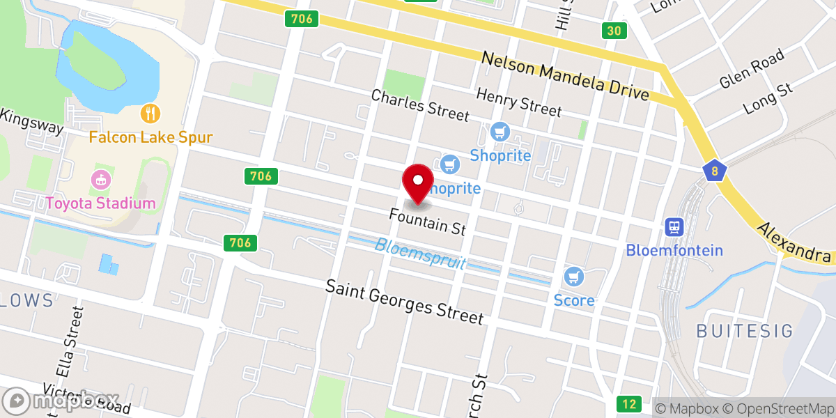 Map showing location of JHB NORTH UMC