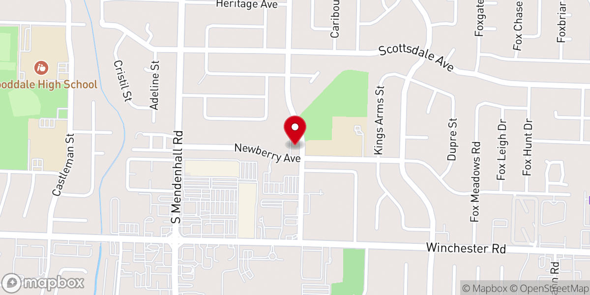 Map showing location of Liberty Church of God in Christ of Hickory Hill
