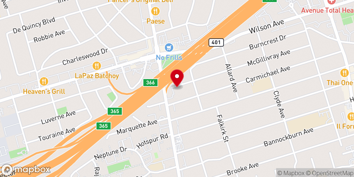 Map showing location of Agudath Israel Congregation ("Agudah North")