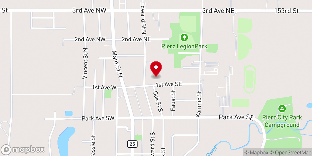 Map showing location of Father Pierz School-Religion