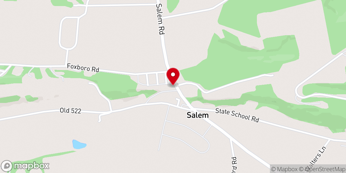 Map showing location of Salem Lutheran Church
