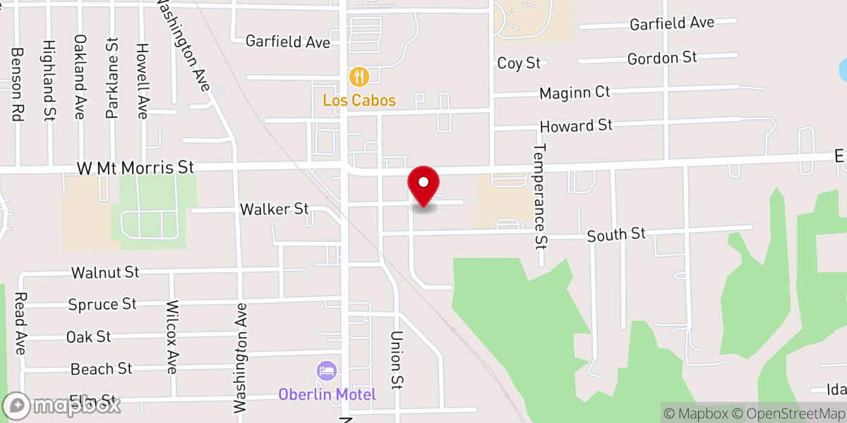 Map showing location of First Apostolic Church Mount Morris