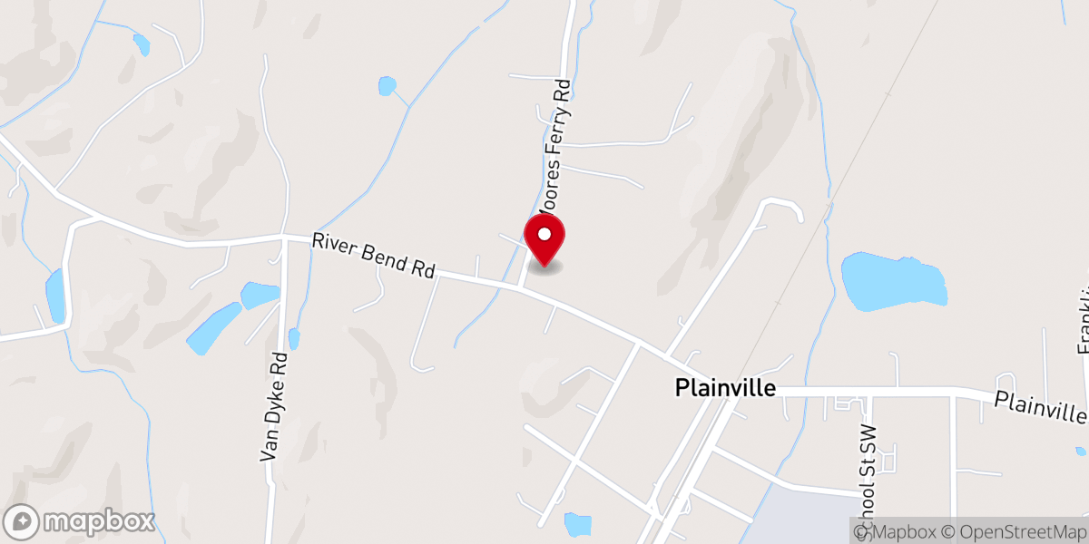 Map showing location of Plainville United Methodist