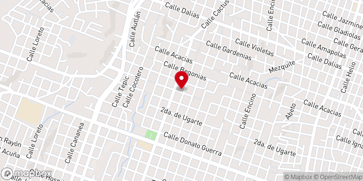 Map showing location of Templo La Hermosa