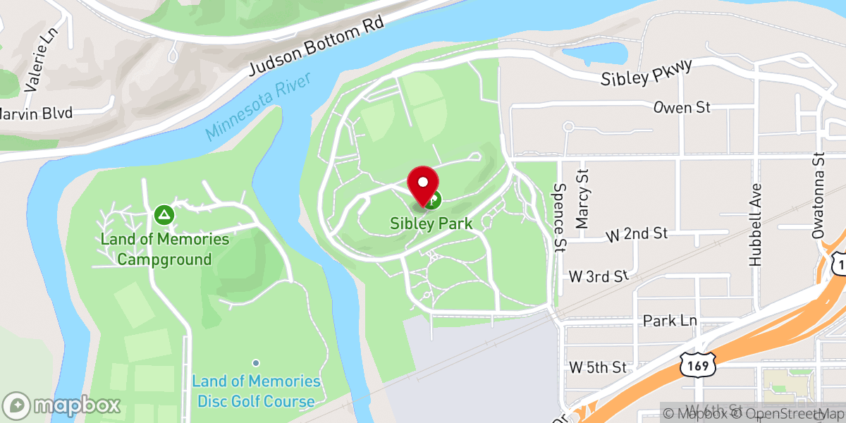 Map showing location of Sibley Park