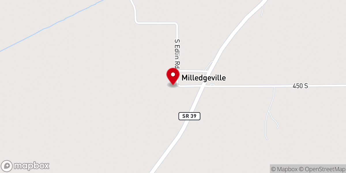 Map showing location of Milledgeville United Methodist Church