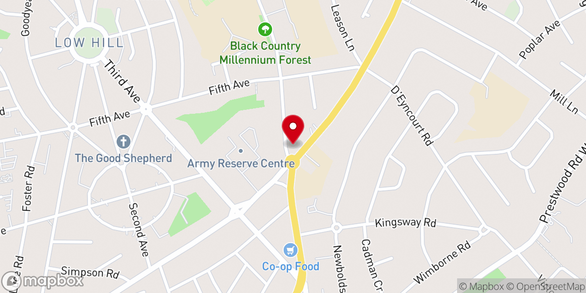 Map showing location of Oldfallings URC Church