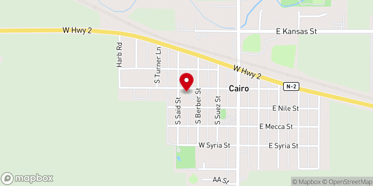 Map showing location of Cairo Community Center