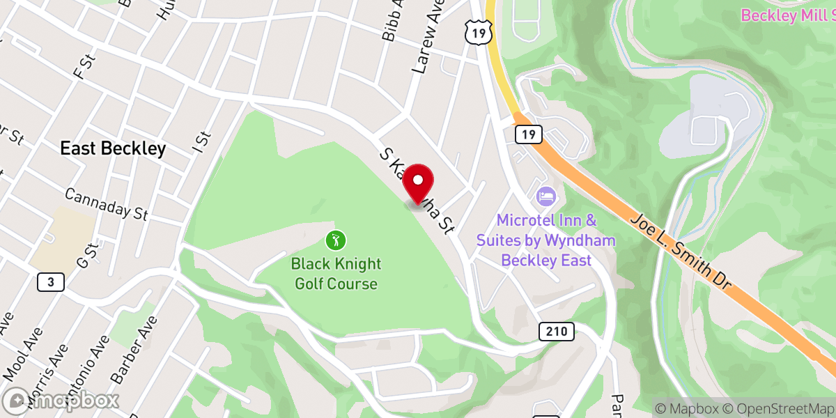 Map showing location of Beckley United Pentecostal Church