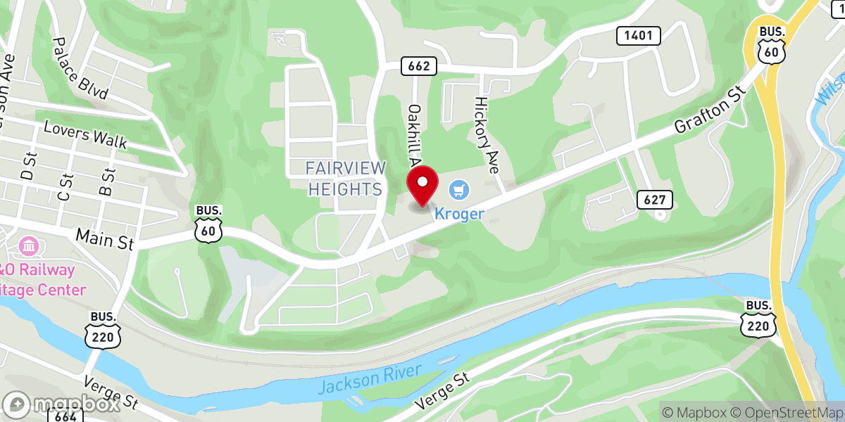 Map showing location of Victory Baptist Church