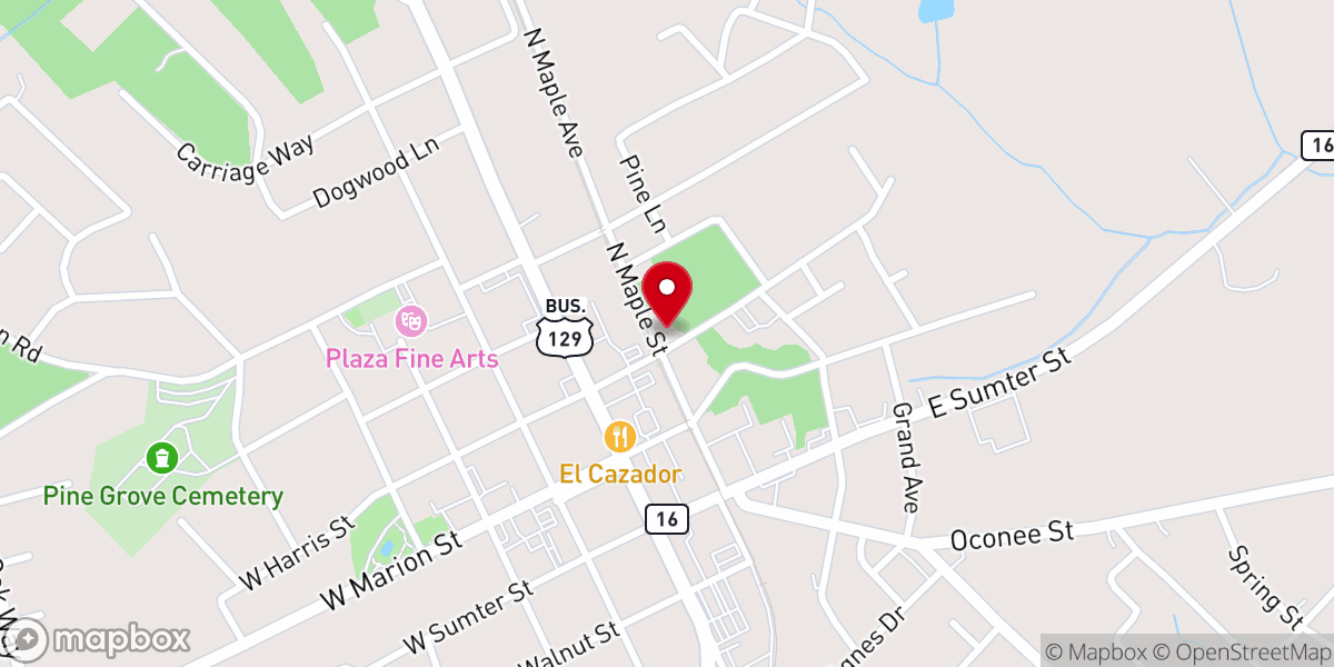 Map showing location of Ebenezer Baptist Church