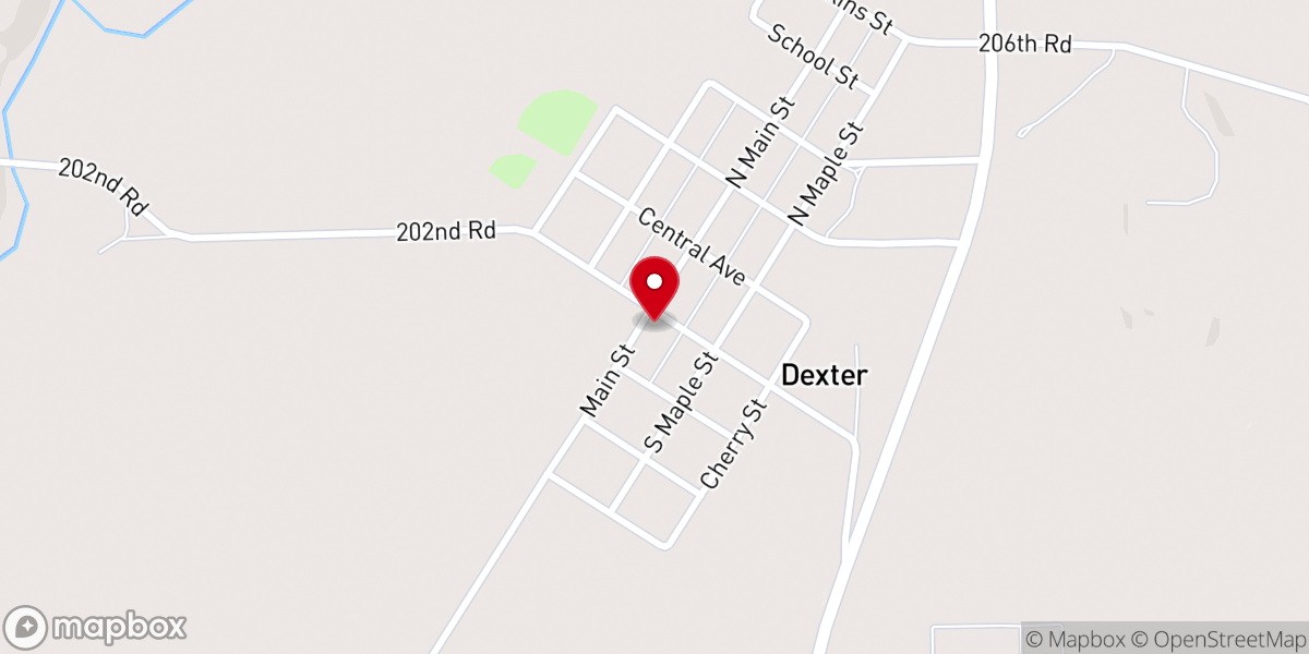 Map showing location of First Baptist Church Of Dexter