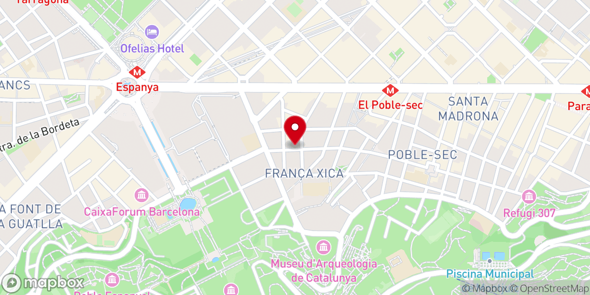 Map showing location of Iglesia de la Virgen de Lourdes