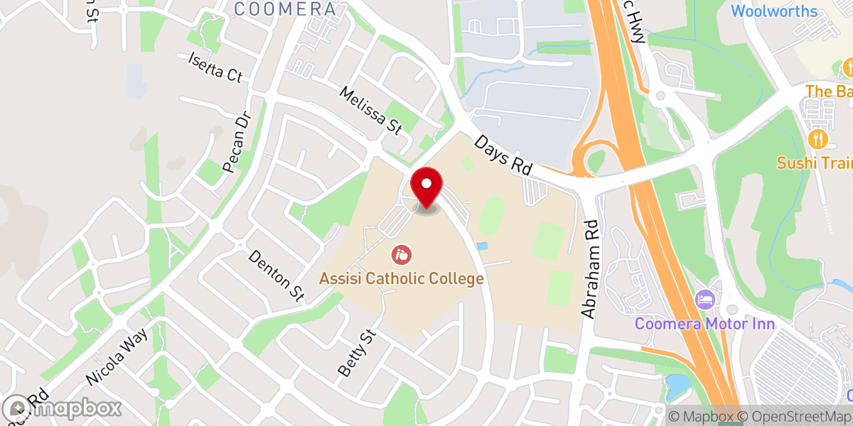 Map showing location of St Mary's Catholic Church