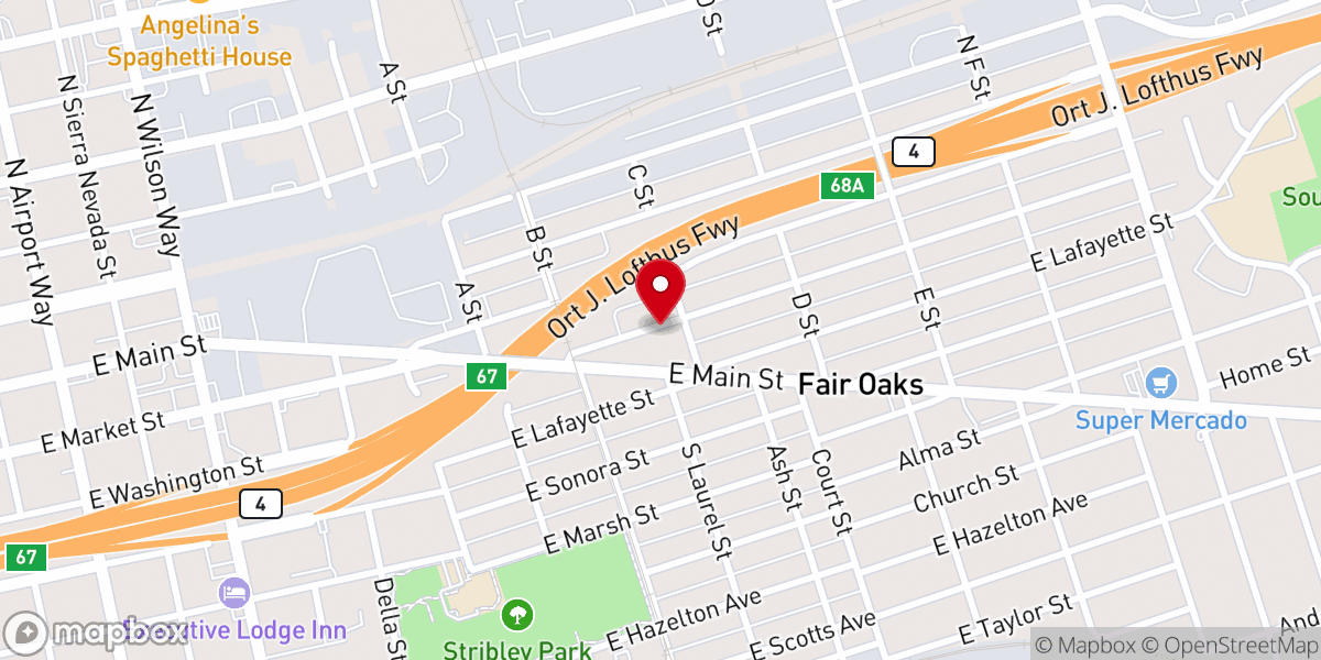 Map showing location of Crossroads of the Valley Assembly of God Church