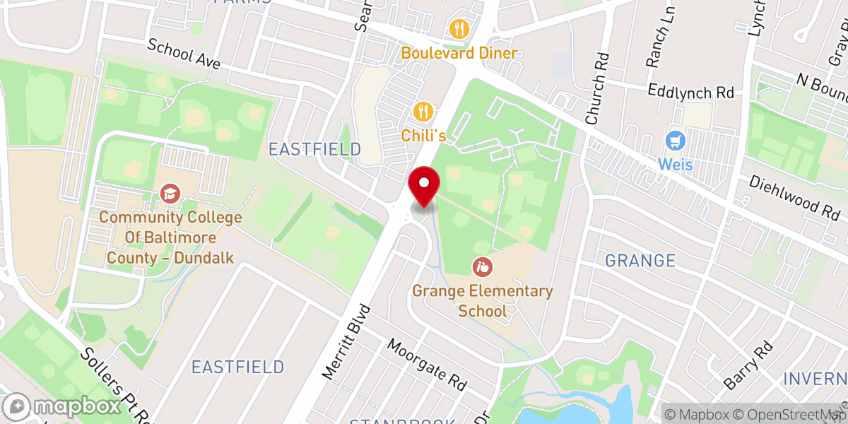 Map showing location of Merritt Park Baptist Church