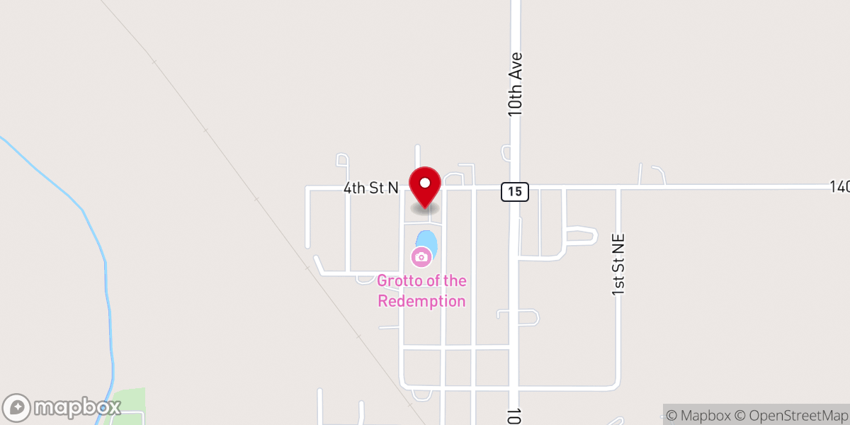 Map showing location of The Grotto Campground
