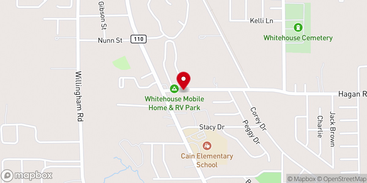Map showing location of Whitehouse Bible Methodist Church