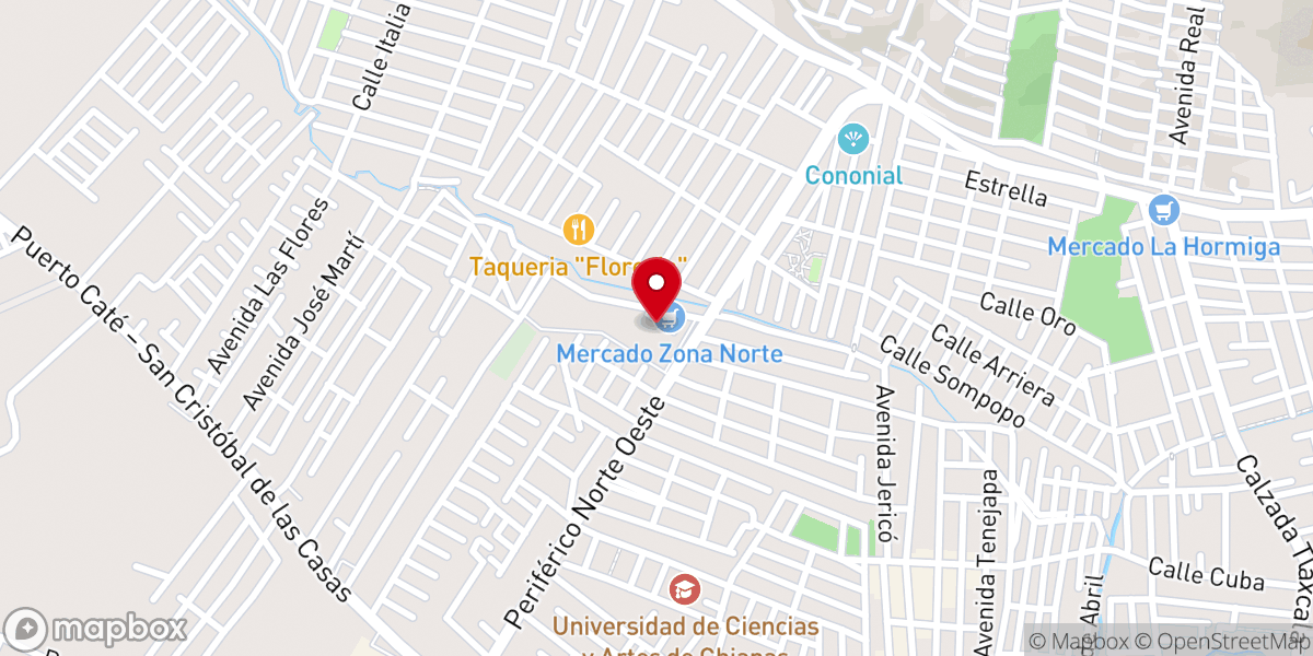 Map showing location of Velas y Veladoras La Sagrada Familia