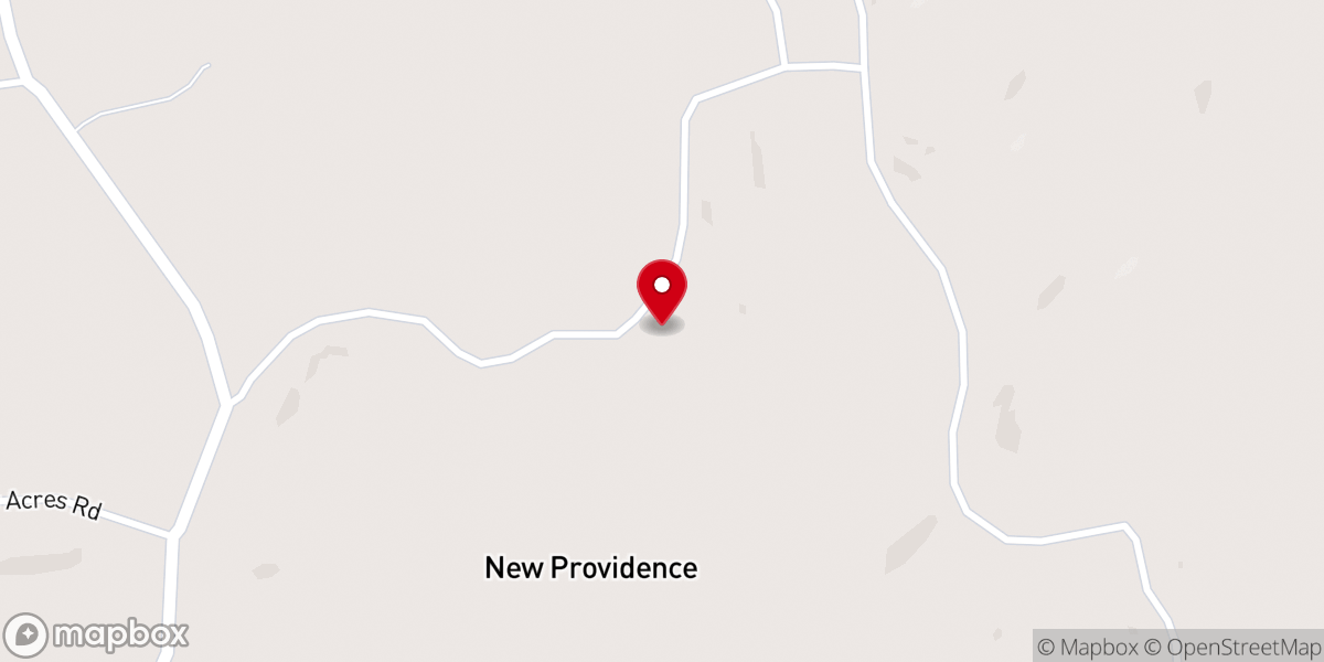 Map showing location of New Providence Church