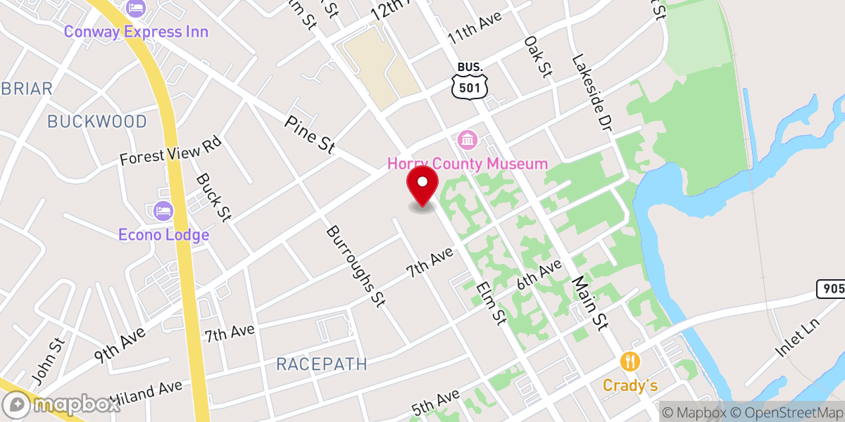 Map showing location of First United Methodist Parsonage