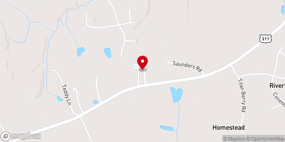 Map showing location of New Life Church Stoneville
