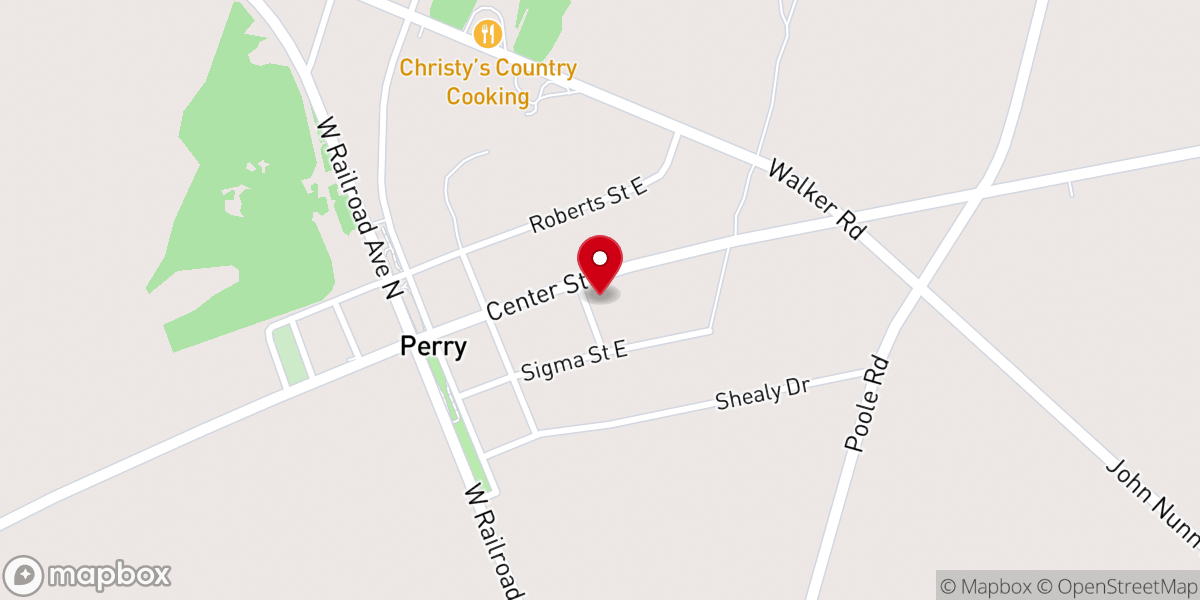Map showing location of Piney Grove Missonary Baptist Church