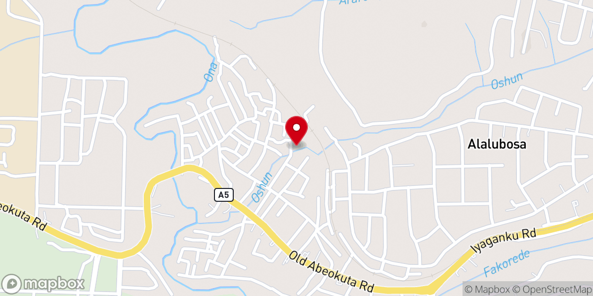 Map showing location of Emmanuel Baptist Church, Odo Ona, Apata, Ibadan