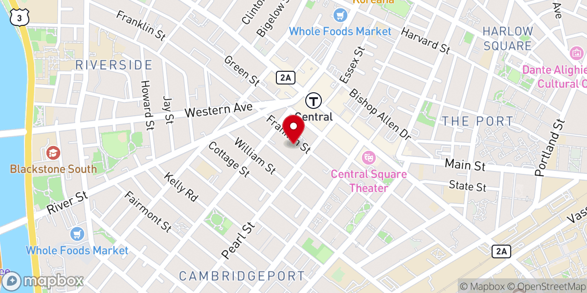 Map showing location of Cambridge First Church of the Nazarene