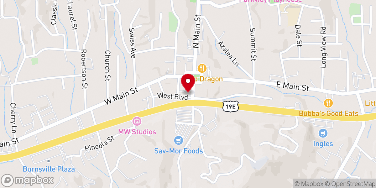 Map showing location of Burnsville Town Center